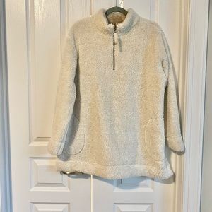 Soft Surroundings Luxe Sherpa Pullover Ultra Plush Frosted Fleece sz XL